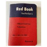 VINTAGE 1962 RED BOOK OFFICIAL USED CAR EVALUATION