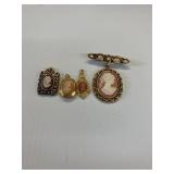 CAMEO BROOCH PIN & CAMEO PENDANTS