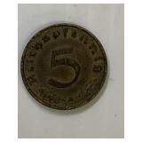 1938 German 5 PFennig Brass