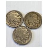 1924, 1921, 1936 Buffalo Nickel