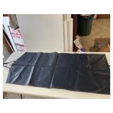 FAUX LEATHER GARMENT BAG, NAVY