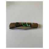 CAMO/BRASS 8.5" FOLDING KNIFE