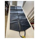 FAUX LEATHER GARMENT BAG, NAVY