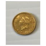 1852 $1 gold piece