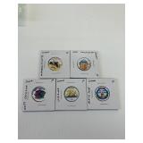 2000 Painted State Qtr Collection x5
