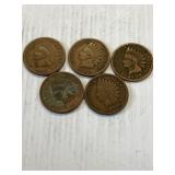 5 Different Date Indian Cents