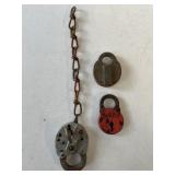 VINTAGE LOCKS, LOT OF 3