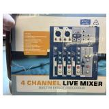 4 Channel Live Mixer Built in Effects Processor