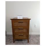 Bamboo and Wood 3 drawer nightstand 18x28x15