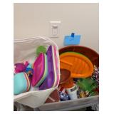 Patio Decor and Citronella Candles. Etc. with Bin.