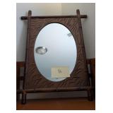 Wood bamboo look framed mirror. 22x28