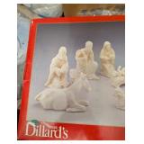 Boxed Ivory and Gold Nativity Set.