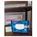 1 box Exam Gloves and 4 packs  washcloths.Un opene