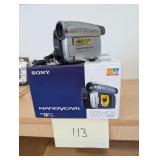 Sony Handycam DCR-HC36. Has 2 tapes and 2 memory c