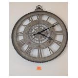 Large metal wall clock. Approximately 33 diameter
