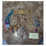 Chunky Costume Jewelry and Belt.  8 pc
