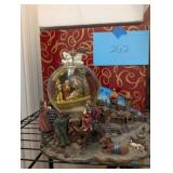 San Francisco Musical Snow Globe Nativity Scene.