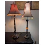 2 table Lamp32' and 33' H
