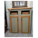 Tall Farmhouse style cabinet/ buffet. Sage Green c
