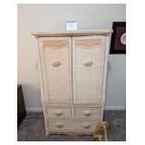 wicker armoire 35x62x23