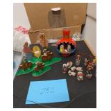 3 Hand painted Nativity Sets.