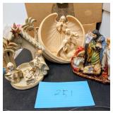 Vintage Nativity. 3 pc.