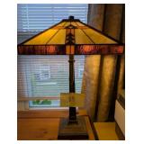 Mission Style stained Glass Table Lamp. 14x14 x23.