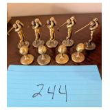 Vintage 1950s Brass Miniature golf figurines.