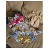 variety of Gold/Silver Tree Trimming Decor with Gi