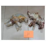 2 Carved marble Elephants 4x2