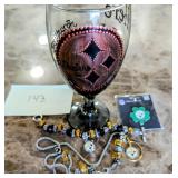Steelers. Necklace and bracelet, Lapel Pin and han