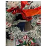 Assorted Christmas Decor and Wreath and Bin