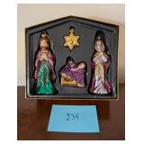4 pc Glass Ornament Creche