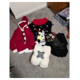 Christmas Sweaters,Jewelry, and Snowflake Blanket
