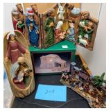 Nativity Sets. 2 are candle Holders.