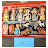 14 pc Vintage Nativity Set.