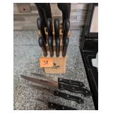 4 Messer knives and RevereWare knives with wood Bl