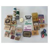 CRAFT STAMP BLOCKS, INK AND GLITTER