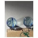 2-Clear Translucent w/multi blue vein marble 1/2"