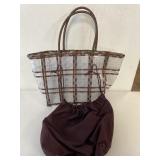 JEN & CO. TOTE BAG, BOWN & CLEAR WITH REMOVABLE