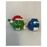 LOT OF 2, GLASS M&M
