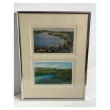 Framed 1940s Vintage  Postcards