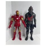 2 Large Action Figures Iron/Knight