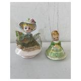 2 - VINTAGE GIRL FIGURINES, JAPAN