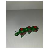 SMALL GREEN CATEPILLAR W/ BOBBING HEAD, WOODEN