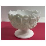 1940s Milk Glass Pedestal Candy Dish