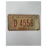 1978 OKLAHOMA LICENSE PLATE