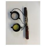 2 SETS VINTAGE BRASS GUN CLEANING RODS & SCOPE COV