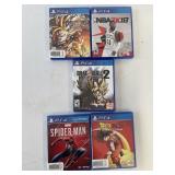 PLAY STATION 4 GAMES, LOT OF 5