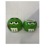 Lot of 2,  M&M glass banks, no lids